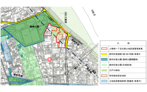 上篠崎一丁目北部地区［東京都江戸川区］　地図