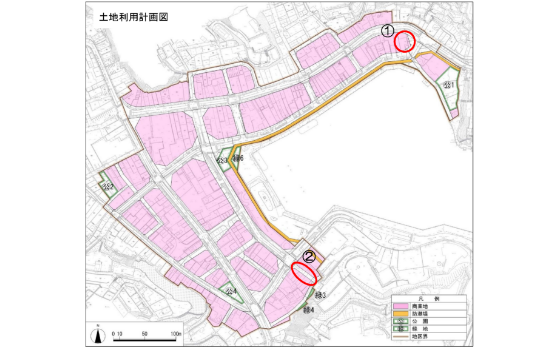 魚町・南町地区［宮城県気仙沼市］（気仙沼市施行）　地図