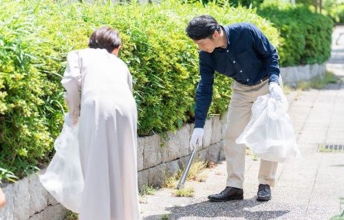 ゴミ拾いの様子